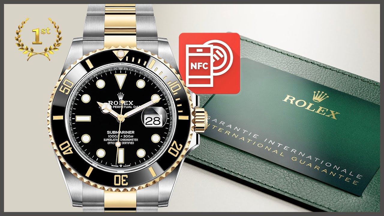 Luxury Rolex watch with embedded NFC authentication chip